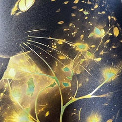 Japanese Luster 箔02【インチ額】／猫　ねこ　特殊印刷　特殊紙　額装付き　グラフィックアート　インテリア 5枚目の画像