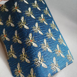 フランス生地 蜂の長財布（ブルー） 4枚目の画像