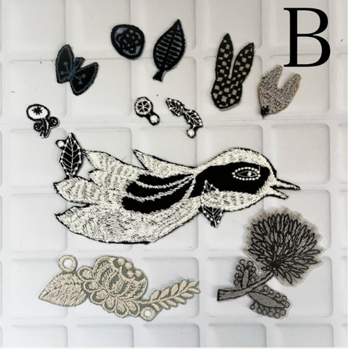 ミナペルホネン 生地アップリケ　ハンドメイド ミナペルホネン モチーフアップリケ7枚 E - メルカリ