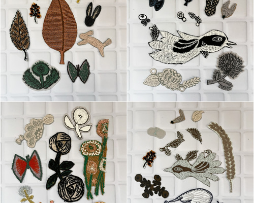 ミナペルホネン 生地アップリケ　ハンドメイド ミナペルホネン モチーフアップリケ 7枚 A - メルカリ