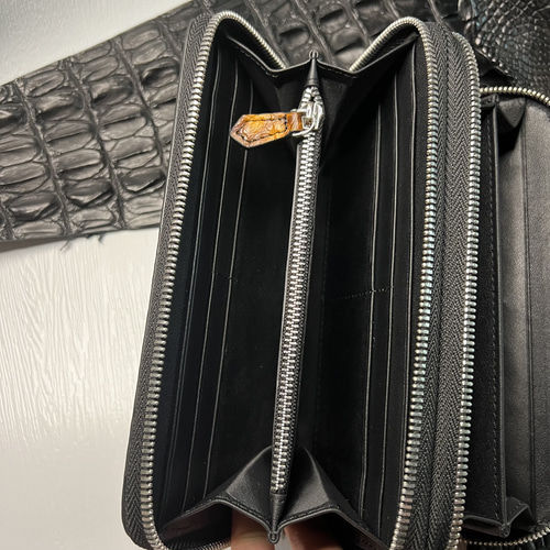 期間限定セール 新品 クロコダイル メンズ ラウンドファスナー ワニ革