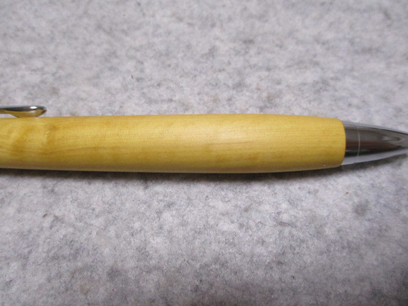 御蔵島柘植　縮み杢　椿油仕上げ　木軸ボールペン(シャープペンシル) 10枚目の画像
