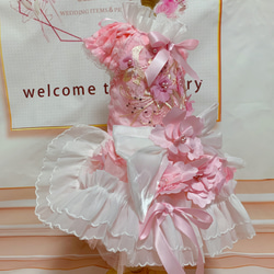 犬猫うさちゃん服　2着限定♡お花満開ピンク色ドレス 14枚目の画像