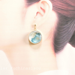 樹脂藝術圓形耳環〈Suiu〉 第4張的照片