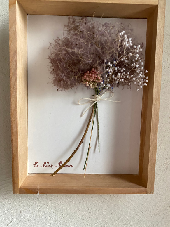 パネルに季節のお花を添えて*° スモークツリー ドライフラワー 母の日 母の日のプレゼント 3枚目の画像