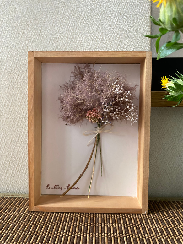パネルに季節のお花を添えて*° スモークツリー ドライフラワー 母の日 母の日のプレゼント 5枚目の画像