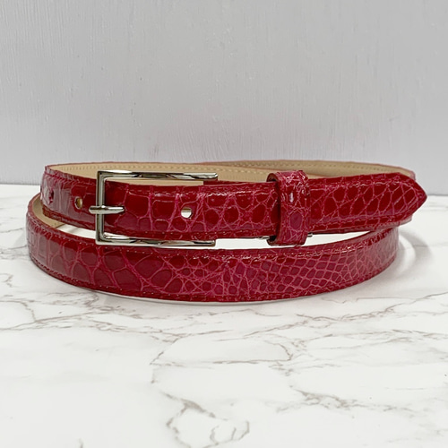 日本製 クロコダイル 20㎜巾 上質 ベルト ワニ革 エキゾチックレザー