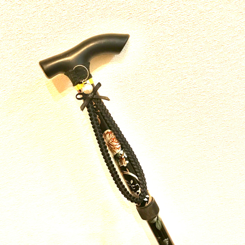 ◎ ステッキ用ストラップ 杖ストラップ リボンレイストラップ パール風