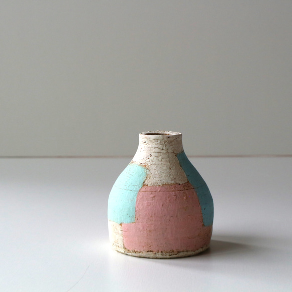 單花瓶粉紅x藍色x綠色6.5cm 第8張的照片