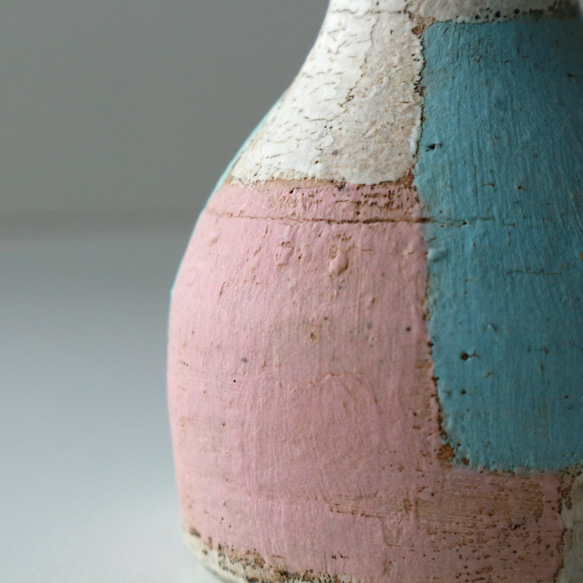 單花瓶粉紅x藍色x綠色6.5cm 第4張的照片