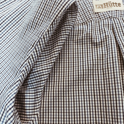 Hutte 綿100% 日本製　超長綿ブルーギンガムチェック　カジュアルにぴったり　メンズシャツ　ボタンダウン　サイズM 8枚目の画像