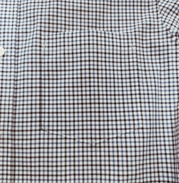 Hutte 綿100% 日本製　超長綿ブルーギンガムチェック　カジュアルにぴったり　メンズシャツ　ボタンダウン　サイズM 6枚目の画像