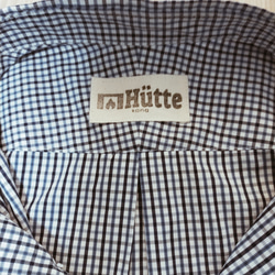 Hutte 綿100% 日本製　超長綿ブルーギンガムチェック　カジュアルにぴったり　メンズシャツ　ボタンダウン　サイズM 3枚目の画像