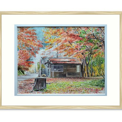 絵画　水彩画　風景画　画題「晩秋の茶店跡」 2枚目の画像