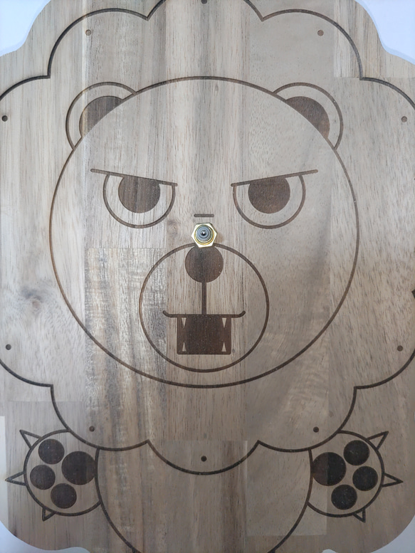 木製　ライオン　掛け時計 3枚目の画像