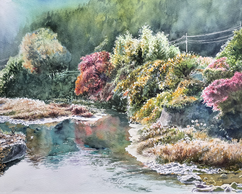 受注制作します 紅葉公園2 ＃523 | syoumei ｜インテリア絵画