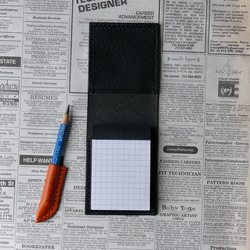 イタリア革のメモ帳カバー／ブロックロディアNo.10専用／黒 3枚目の画像