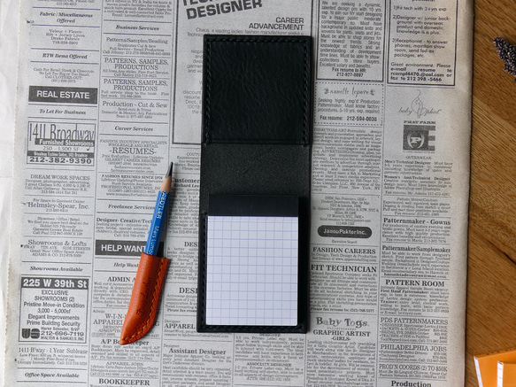 イタリア革のメモ帳カバー／ブロックロディアNo.10専用／黒 3枚目の画像