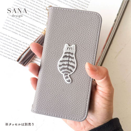 グレー 手帳型スマホケース 動物モチーフ iphone17e 16e 15全機種対応 SE3 スマホケース 手帳型シンプル Xperia