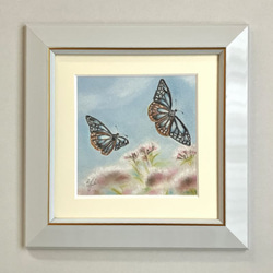 旅する蝶（パステル画　原画）額装込み 1枚目の画像