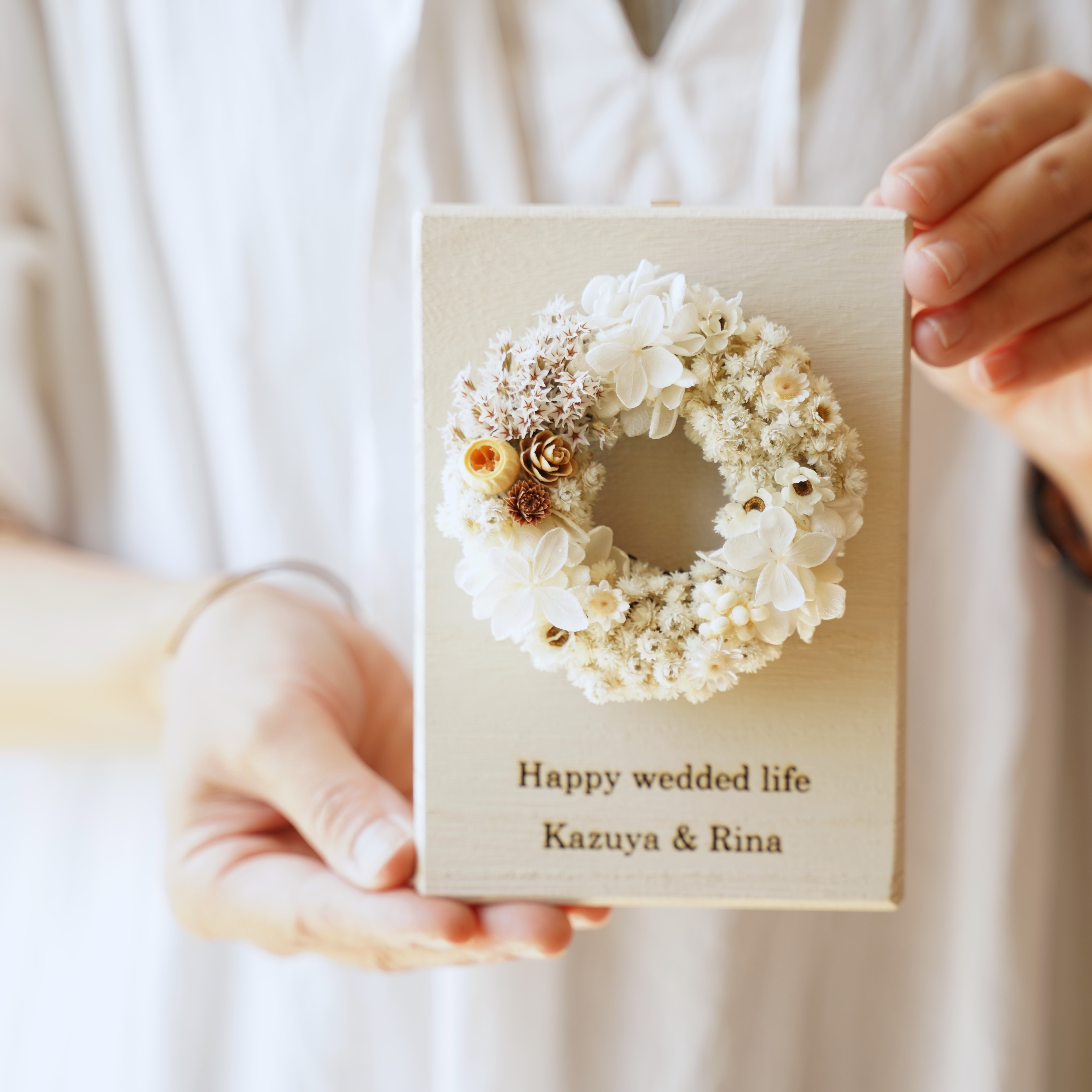結婚祝い　出産祝い　お祝いリース　選べるリース　母の日　敬老の日　名入れ