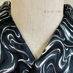 綿の半衿  ブラックマーブル 5枚目の画像