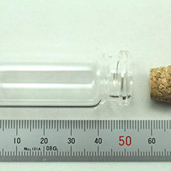 高さ5.0cm×直径2.2cm ガラス小瓶／絞り口　【10個】ガラス製/コルク栓 3枚目の画像