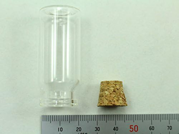 高さ5.0cm×直径2.2cm ガラス小瓶／絞り口　【10個】ガラス製/コルク栓 2枚目の画像
