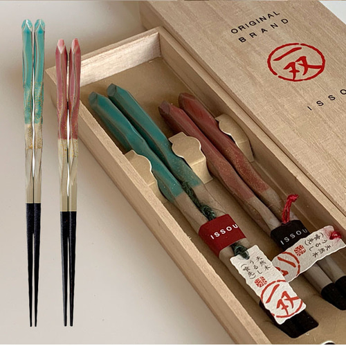 Amazon｜山家漆器店 一双 ギフト 箸 セット 日照 ペア｜箸