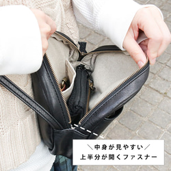 ショルダーバッグ 軽量 約200g 斜めがけショルダーバッグ レザー 革 本革 レディース 8枚目の画像