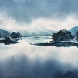 水彩風景画２ ✳︎ 〈 巡る 〉 2025.8 / 350×250mm / 透明水彩 / マイメリ
