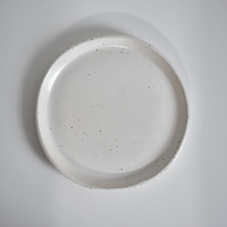 丸い大皿 (白/マット/点模様/白御影土) 8枚目の画像