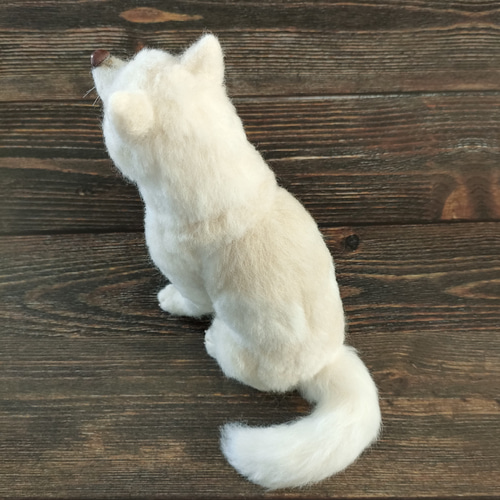 秋田犬さん（白）〈24042〉 羊毛フェルト 羊毛わんこ 福や工房