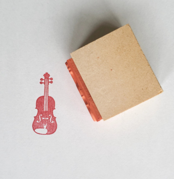 バイオリン　楽器スタンプ(ゴム印) 3枚目の画像