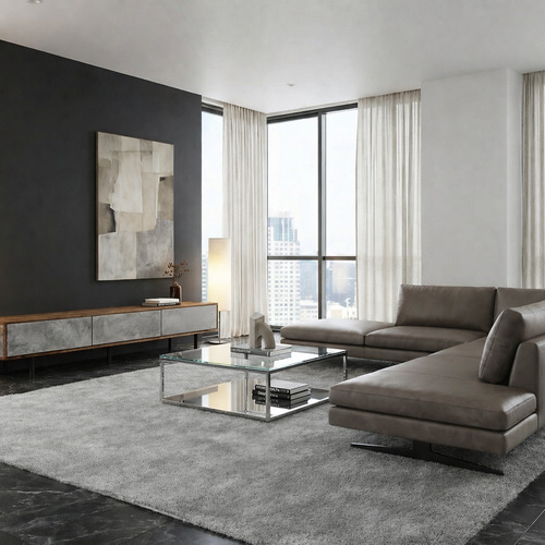 無垢】テレビボード 180㎝ ダークブラウン モルタル風 鉄脚 テレビ台