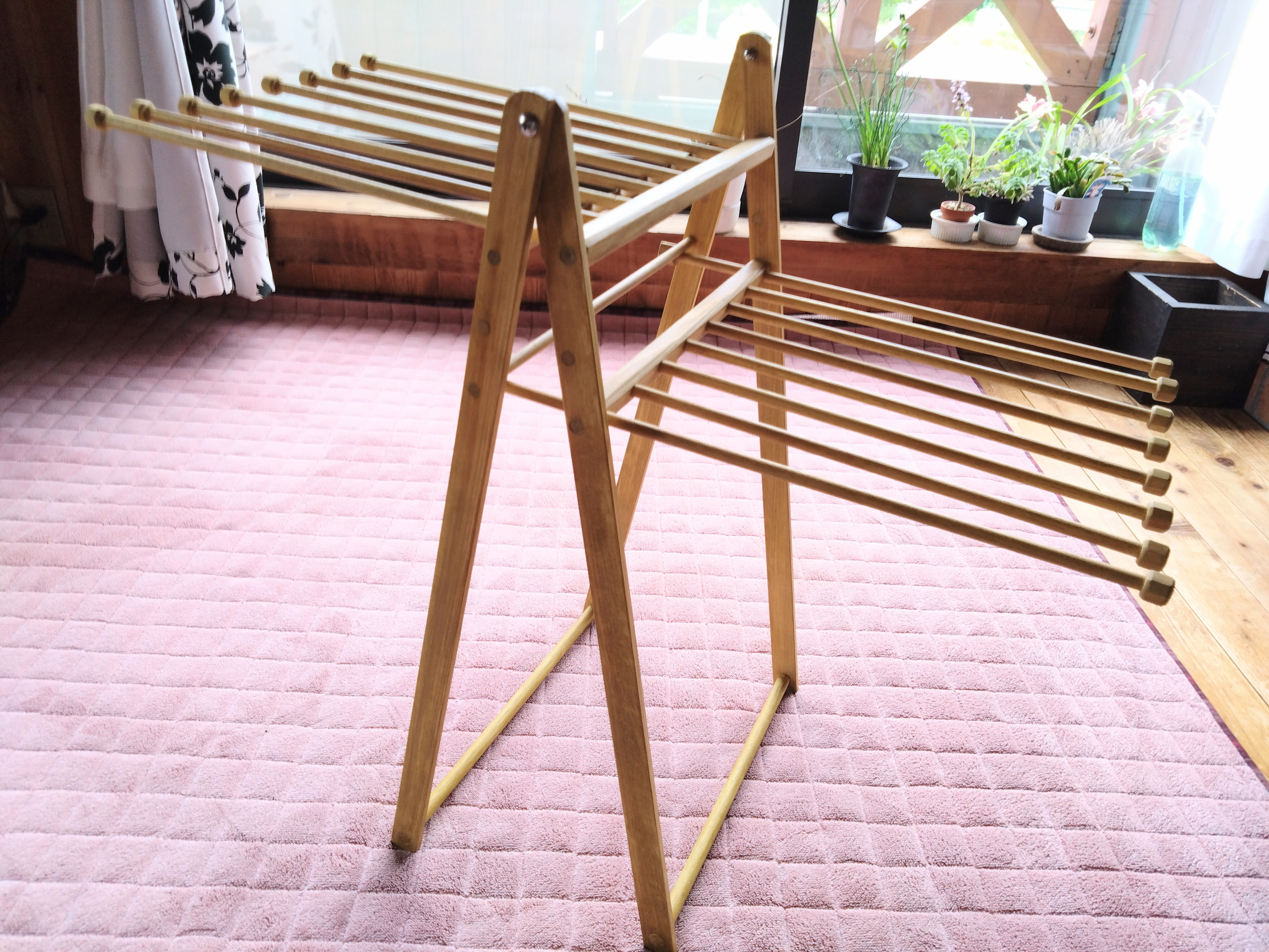 木製クロスドライヤー(バー16本タイプ)タオルハンガー・タオル掛け