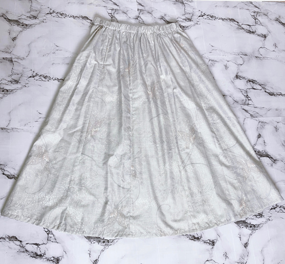 大島紬　証紙有り　反物から　ハンドメイド　着物リメイク　スカート　 7枚目の画像