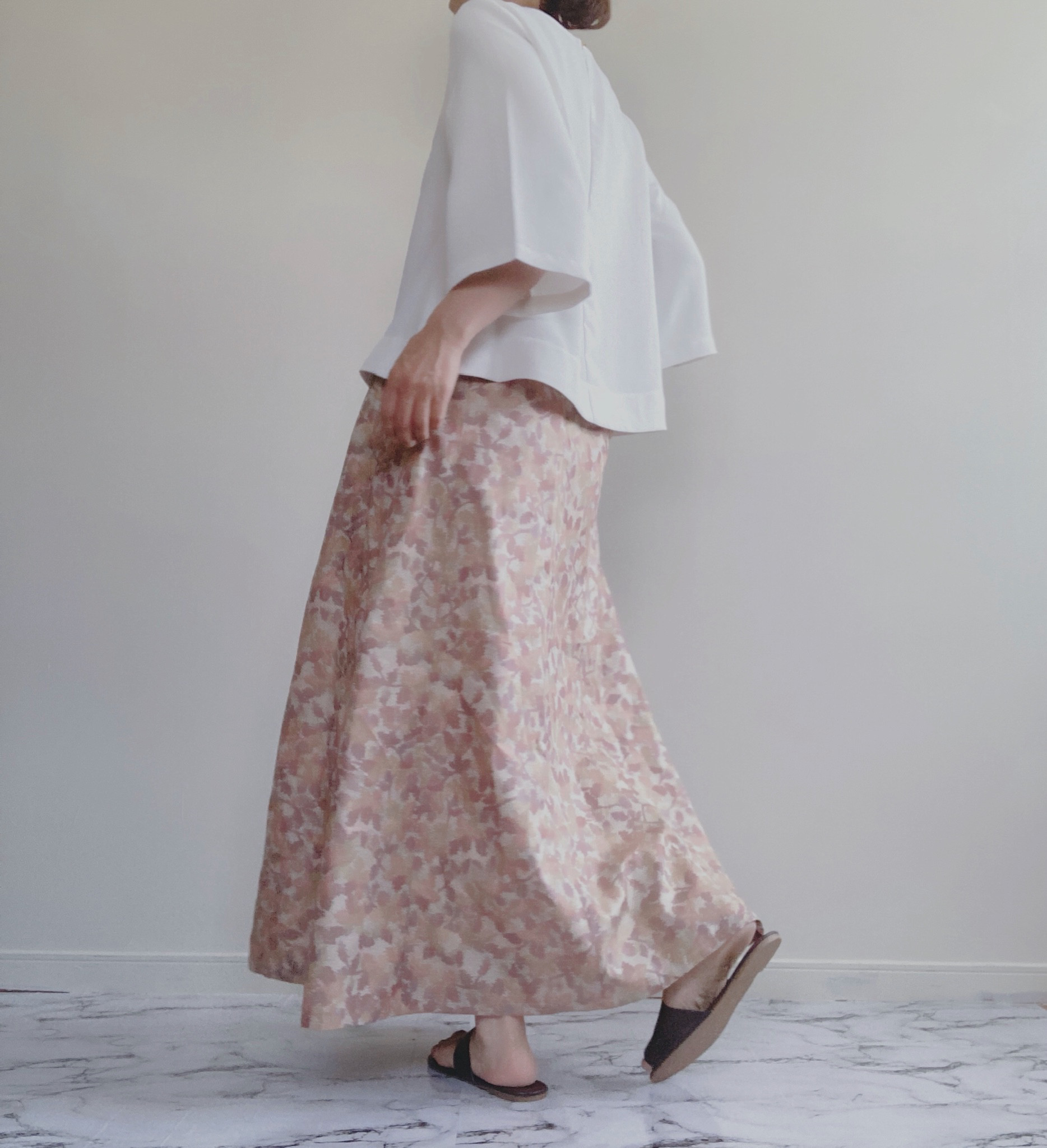 ハンドメイド　着物リメイク　スカート