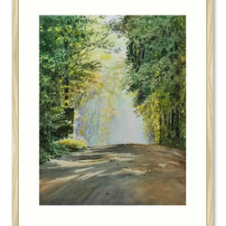 絵画　水彩画　風景画　画題「林道を走る」 2枚目の画像