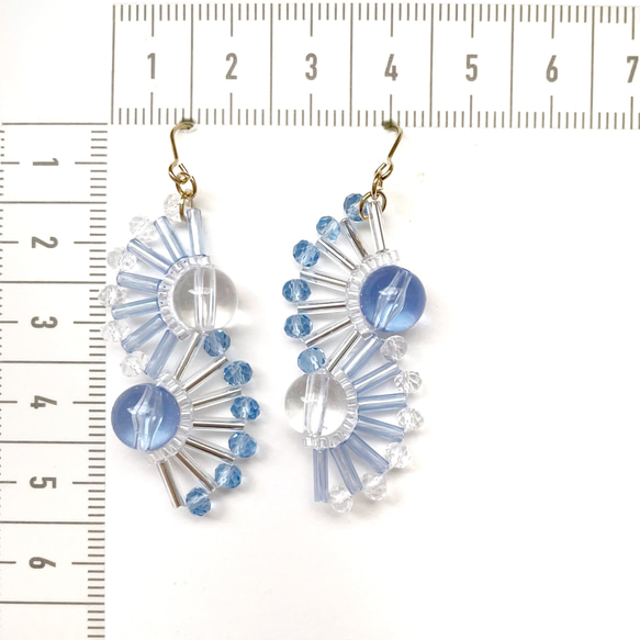 new♡wave earrings（clear blue） 4枚目の画像