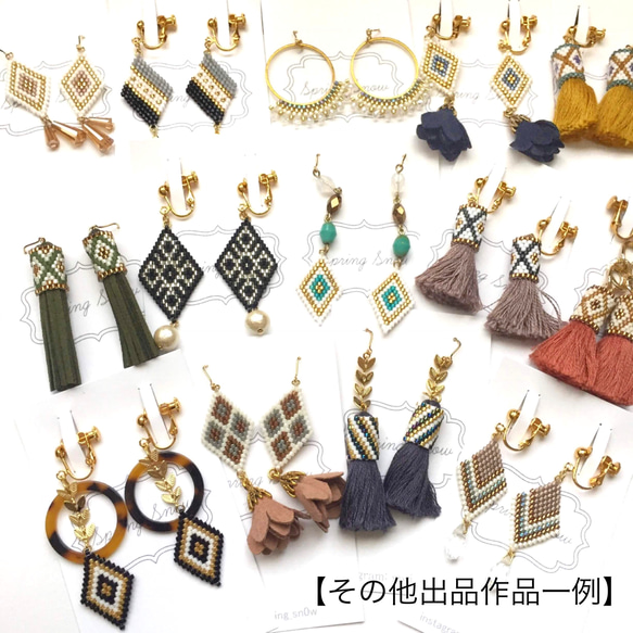 new♡wave earrings（clear blue） 6枚目の画像