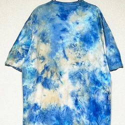 タイダイ染め　ビッグシルエット Tシャツ　Lサイズ　ブルー×ベージュ　 Hippies Dye HD21-55 3枚目の画像