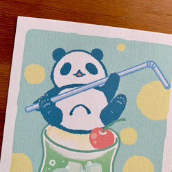 パンダとクリームソーダのポストカード 3枚目の画像