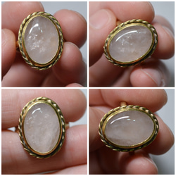 簡單系列-粉水晶‧固定戒圍黃銅戒指‧Type1 第5張的照片