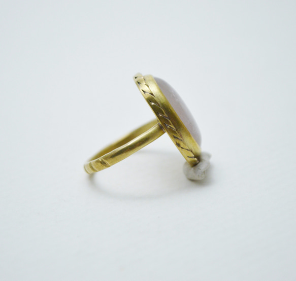 簡單系列-粉水晶‧固定戒圍黃銅戒指‧Type1 第2張的照片