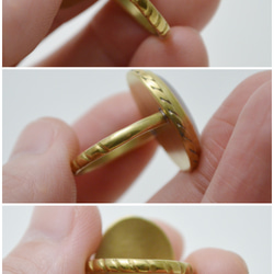 簡單系列-粉水晶‧固定戒圍黃銅戒指‧Type1 第7張的照片