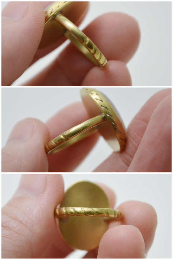 簡單系列-粉水晶‧固定戒圍黃銅戒指‧Type1 第7張的照片