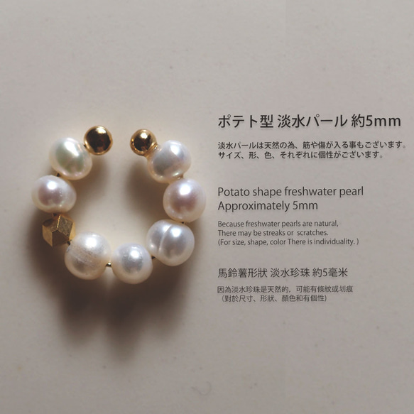 淡水珍珠耳骨夾 | 約 5 毫米 | 品質 AA+ | 第10張的照片