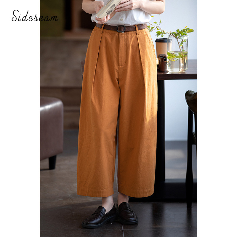 オシャレワイドパンツ　オレンジ〜茶色 Amazon.co.jp: Lサイズ オレンジ 色 ワイドパンツ レディース