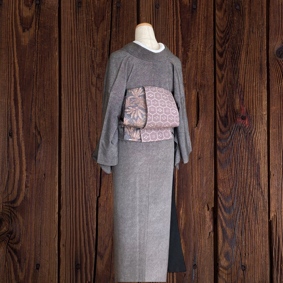 *和服布*成人平子腰帶，半寬，由伊蓋田笠和染尾島製成。長427cm。 第4張的照片